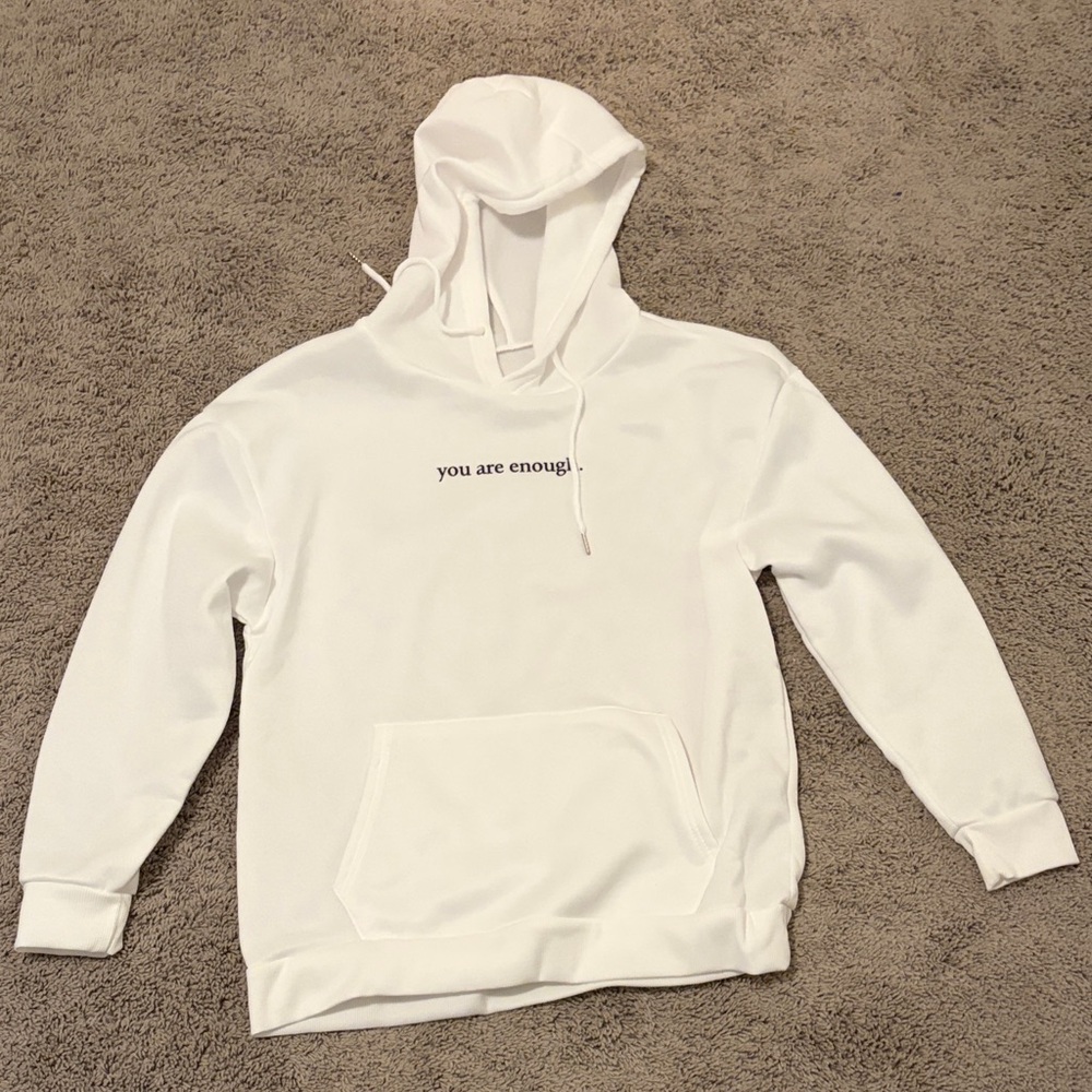 White Hoodie with Motivational Text